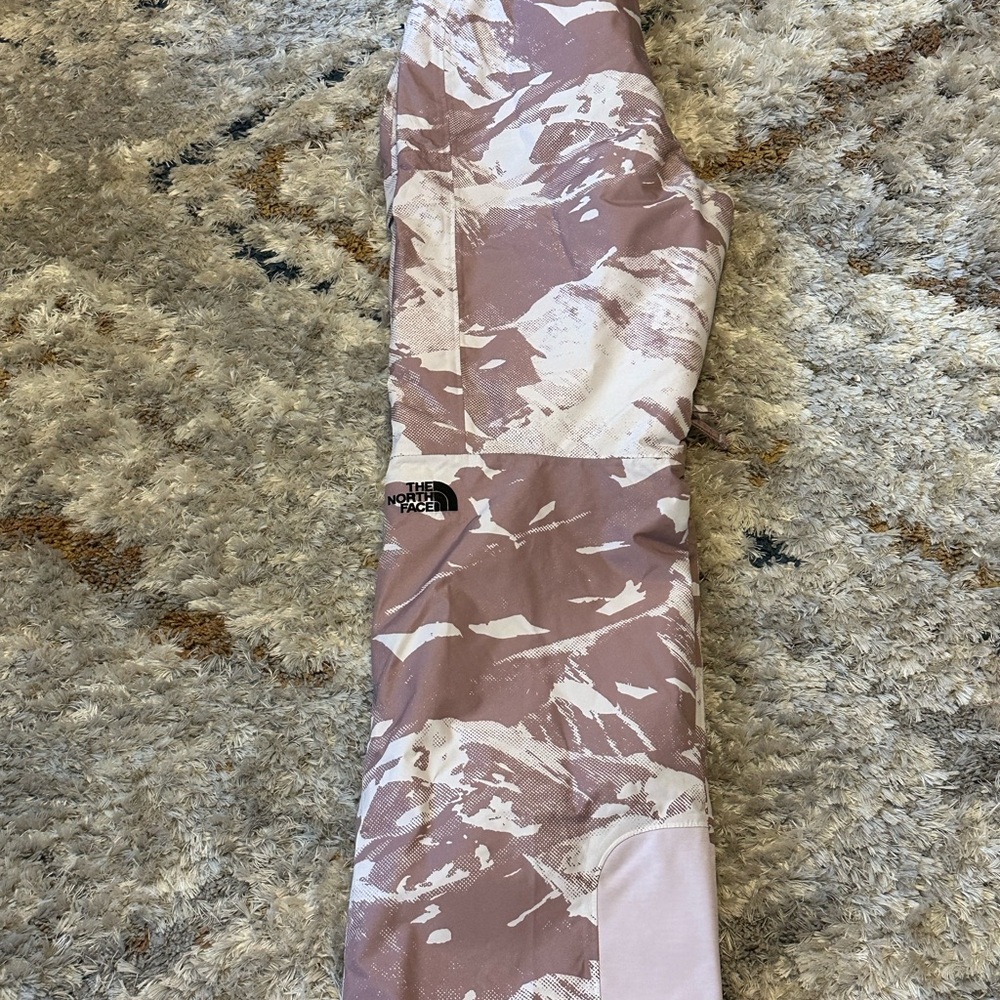 The North Face Pink and White Snow Pants